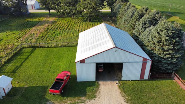 aerial view with a rural view