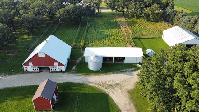 aerial view with a rural view