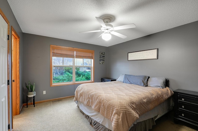 5108 Harvest Curv, Mayer, MN 55360 - bedroom with carpet floors, a textured ceiling, baseboards, and a ceiling fan