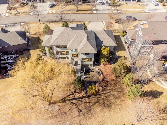 aerial view with a residential view