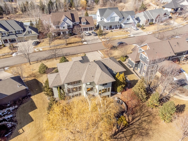 aerial view with a residential view