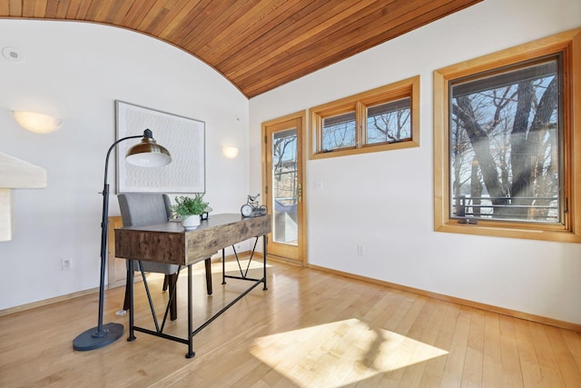 office with a wealth of natural light and baseboards