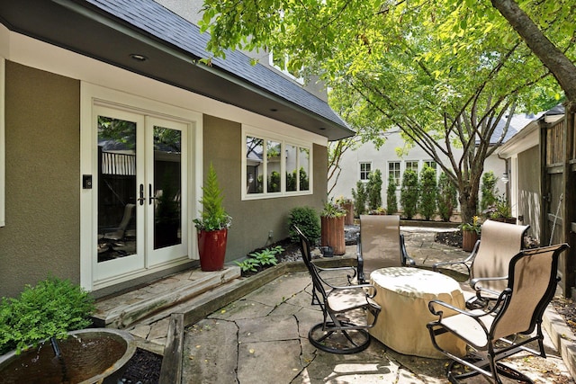 view of patio / terrace featuring french doors