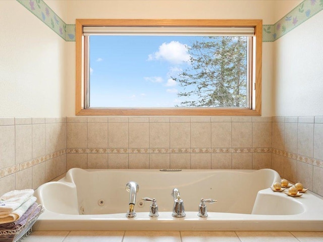 bathroom with a jetted tub