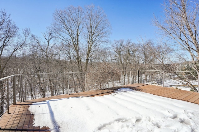 view of yard layered in snow