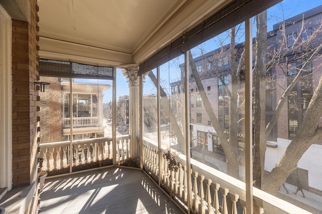 view of unfurnished sunroom