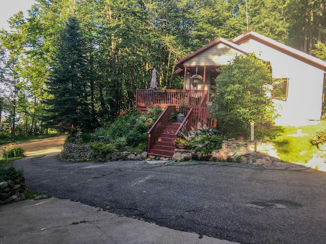 view of front of home with stairway