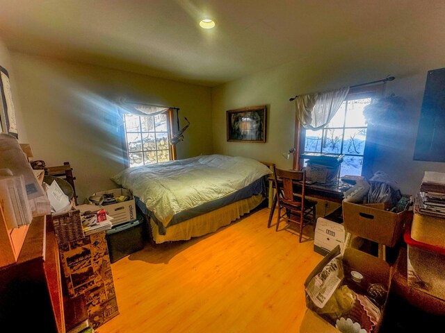 bedroom with wood finished floors