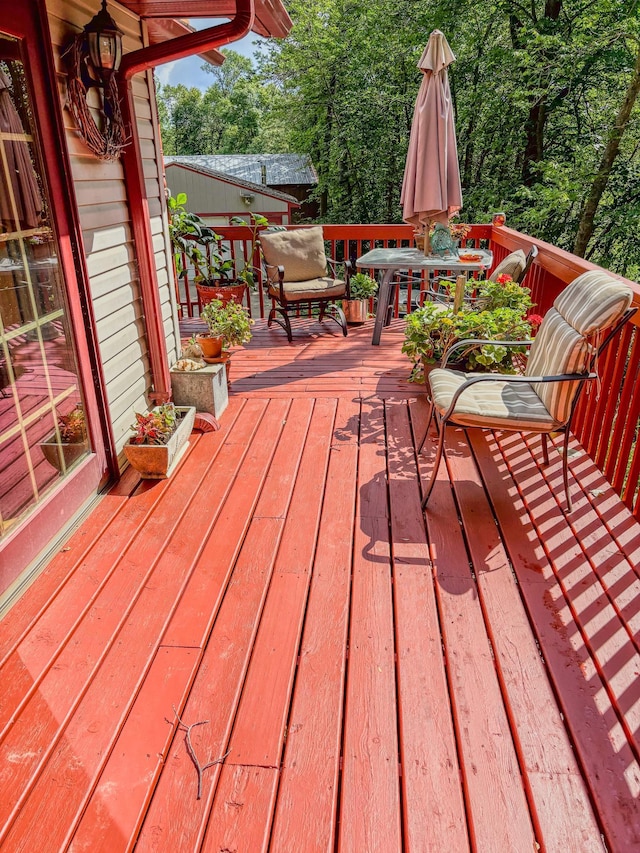 view of wooden deck