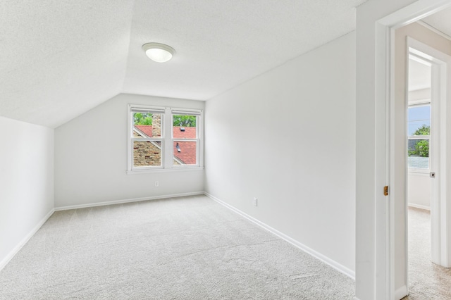 5824 10th Ave S, Minneapolis, MN 55417 - additional living space featuring carpet floors, lofted ceiling, baseboards, and a textured ceiling