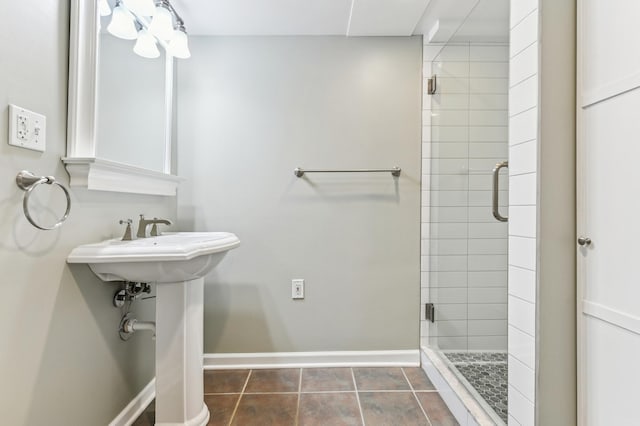 5824 10th Ave S, Minneapolis, MN 55417 - full bathroom featuring a shower stall, baseboards, and tile patterned flooring
