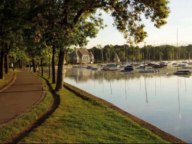 view of water feature featuring a dock