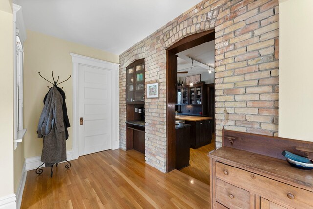 interior space featuring light wood-style flooring