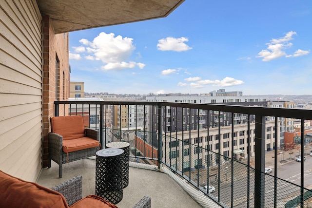 balcony featuring a view of city