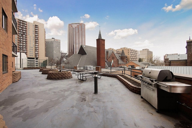 view of patio / terrace with a view of city