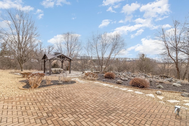 view of patio with a gazebo