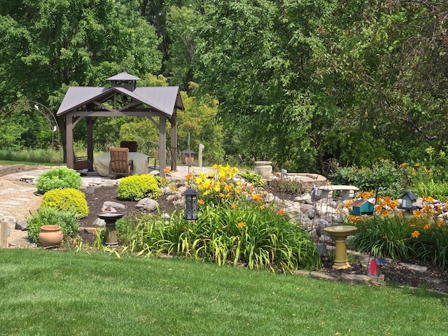 view of yard featuring a gazebo