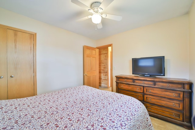61279 US Highway 169, Hill City, MN 55748 - bedroom featuring a ceiling fan, a closet, and light wood-style flooring