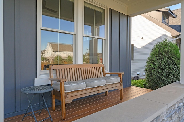 wooden deck featuring a porch