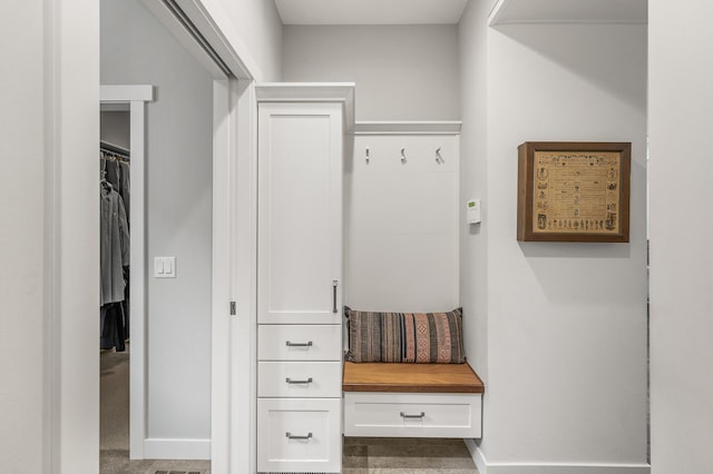 mudroom with baseboards