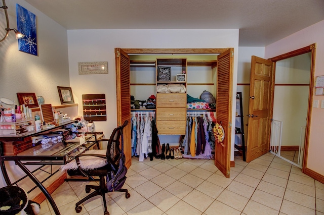 tiled office space with baseboards