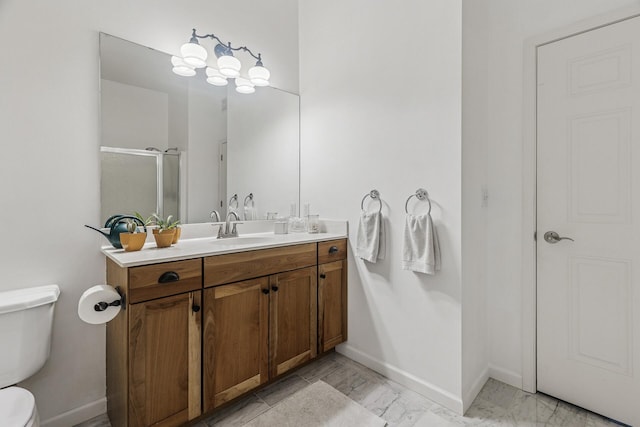 270 4th St E Unit 401, Saint Paul, MN 55101 - full bath featuring vanity, a stall shower, and marble finish floors