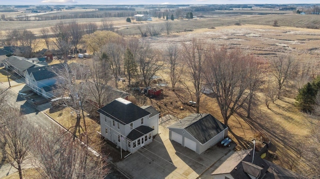 drone / aerial view with a rural view