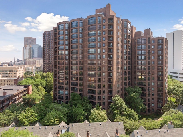 view of building exterior with a view of city