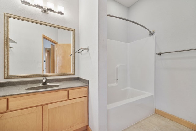 308 18th St Unit 101, Minneapolis, MN 55404 - bathroom with vanity, shower / tub combination, and baseboards