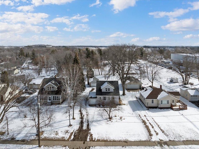 view of snowy aerial view