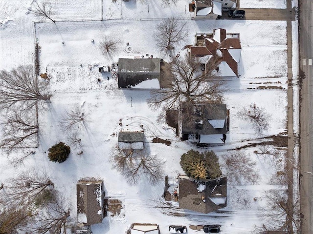 view of snowy aerial view