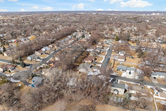 bird's eye view with a residential view