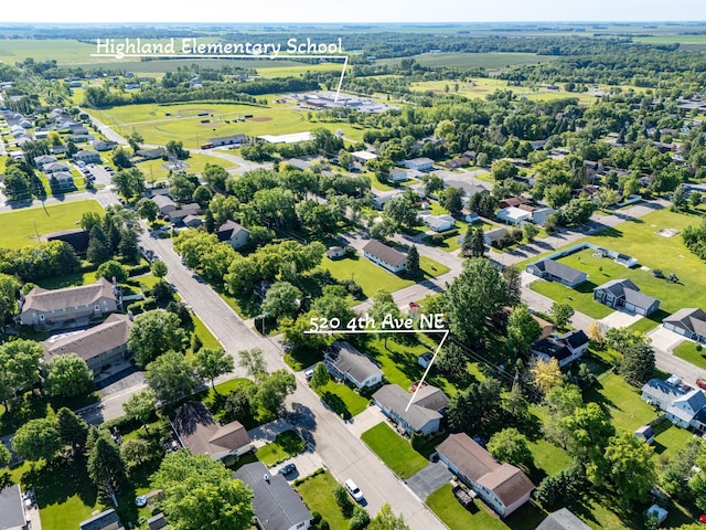 aerial view with a residential view