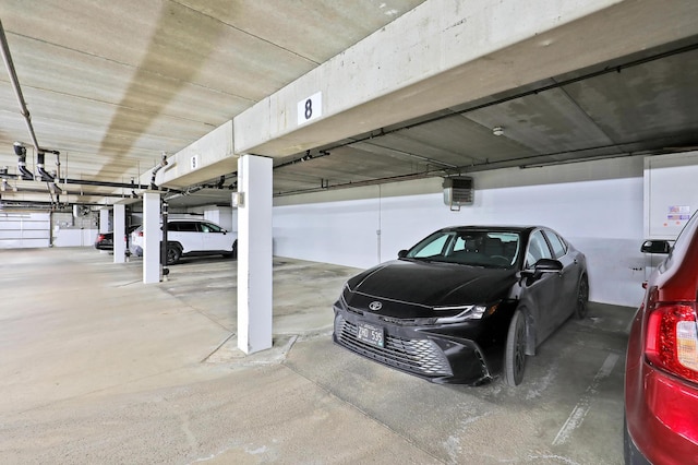 parking garage with a garage door opener