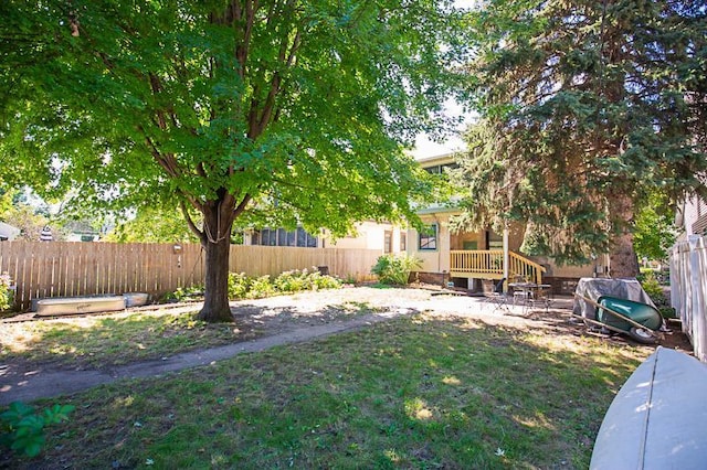 view of yard featuring fence private yard