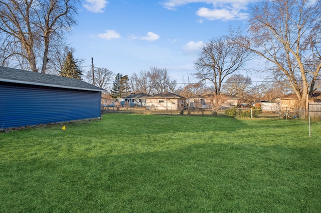 view of yard featuring fence