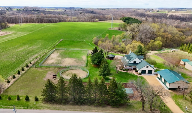 drone / aerial view featuring a rural view