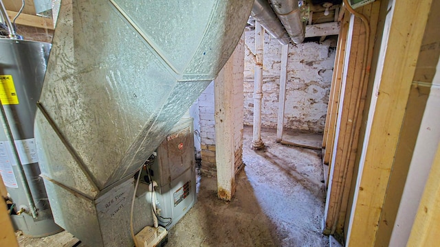 interior space with water heater