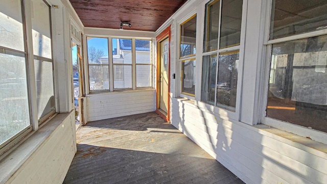 view of unfurnished sunroom