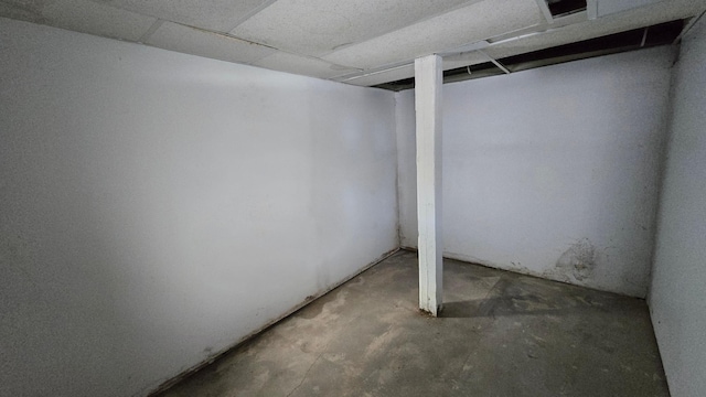 view of unfinished basement