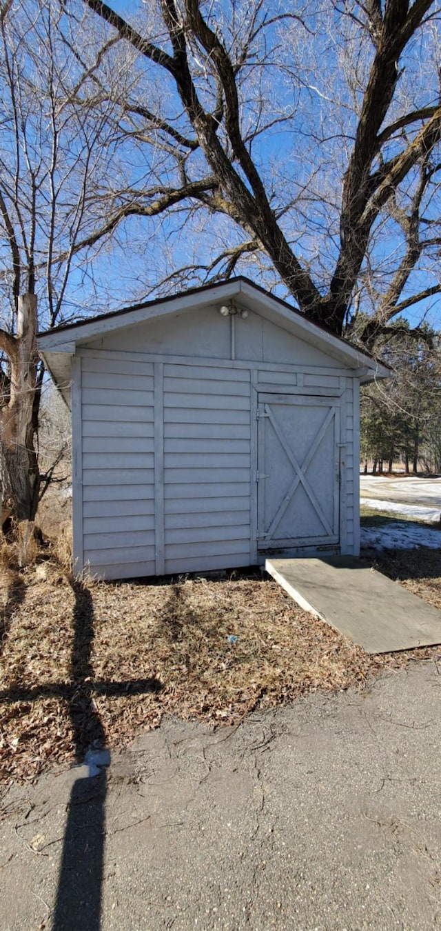 view of shed