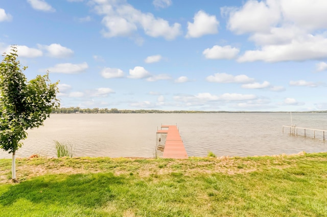 water view with a boat dock