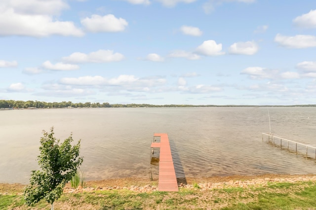 view of water feature featuring a dock