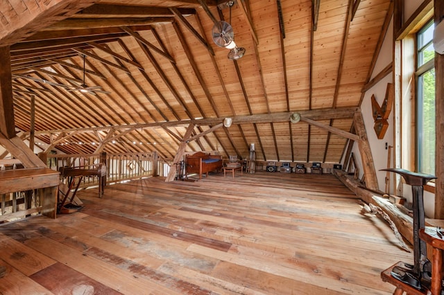 view of unfinished attic