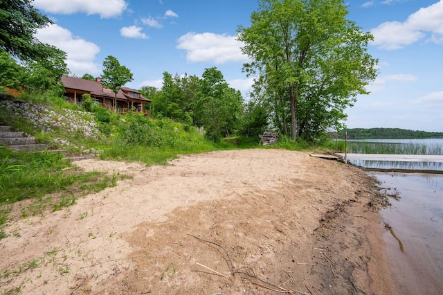 view of community featuring a water view