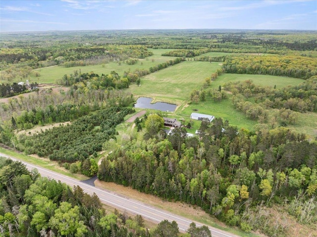 6167 24th St SW, Pine River, MN 56474 - aerial view of property and surrounding area with a large body of water and a heavily wooded area