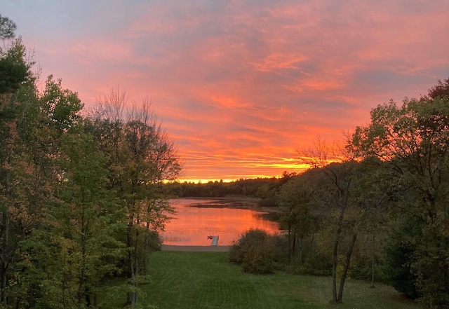 nature at dusk with a water view