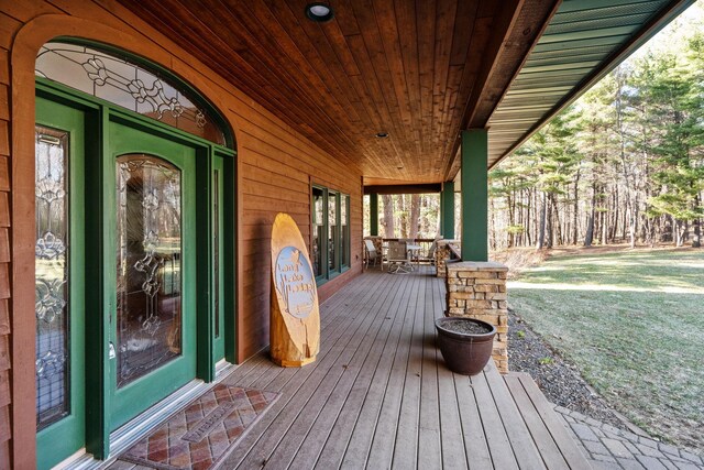 7251 County Rd B, Siren Twp, WI 54872 - view of wooden deck