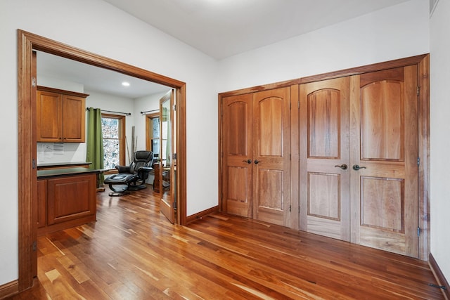 7251 County Rd B, Siren Twp, WI 54872 - foyer with baseboards and wood finished floors