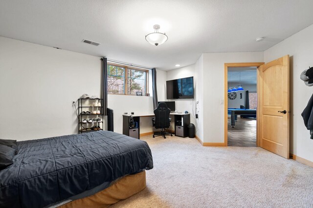 7251 County Rd B, Siren Twp, WI 54872 - bedroom featuring baseboards, visible vents, carpet, and billiards